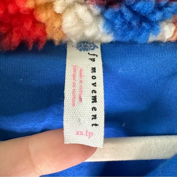 Free People hit the slopes printed pullover red rainbow xs - Picture 3 of 9